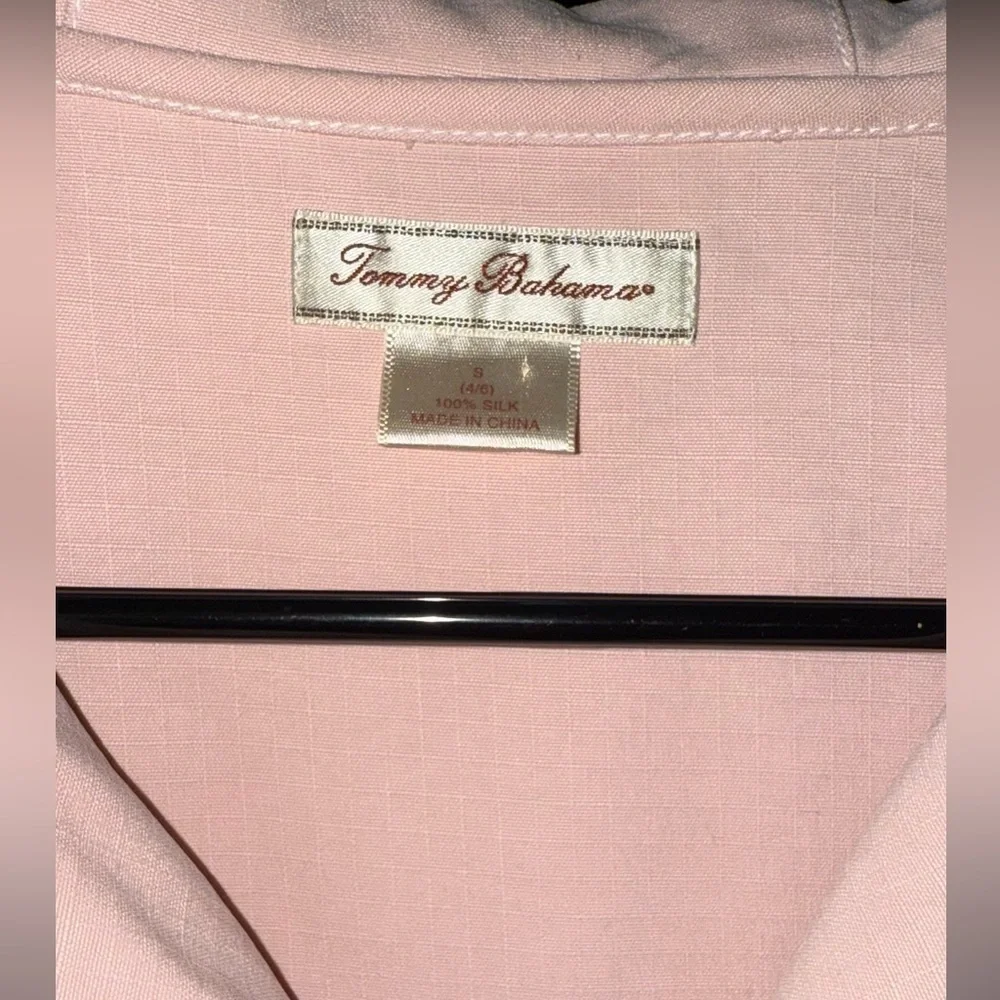 VINTAGE Tommy Bahama Hooded Jacket Womens S( 4-6)Silk Pink Full Zip - Picture 3 of 8